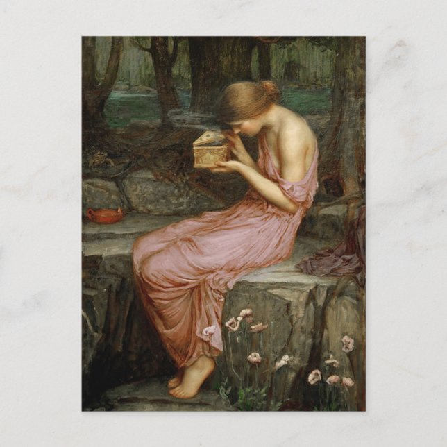 Postal Arte de época John William Waterhouse Psyche (Anverso)