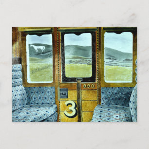 Postal Arte de Eric Ravilious, paisaje de tren