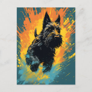 Postal Arte de Escocia Terrier