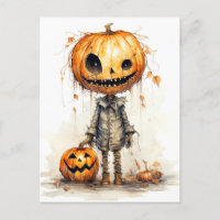 Arte de espantapájaros de calabaza feliz Halloween