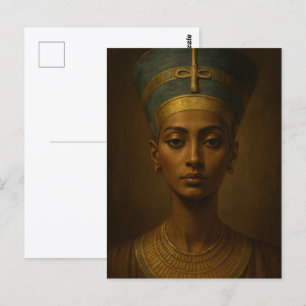 Postal Arte de estilo vintage de Nefertiti