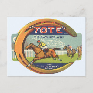 Postal Arte de etiqueta de producto vintage, Tote Sportsm