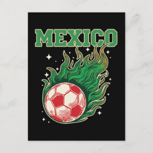 Postal Arte de fanático de fútbol retro pelota de fútbol