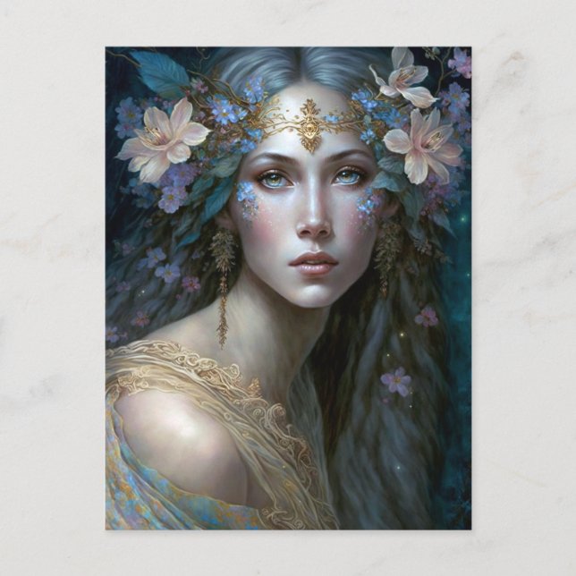 Postal Arte de fantasía de diosa (Anverso)