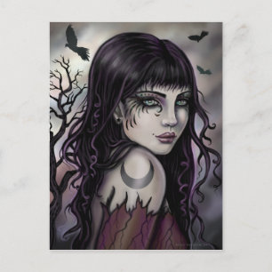 Postal Arte de fantasía de la chica cuervo por Molly Harr