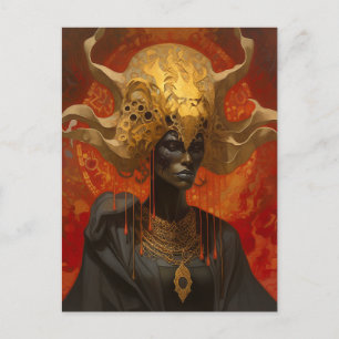 Postal Arte de fantasía de la diosa reina