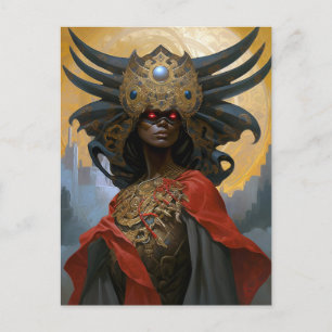 Postal Arte de fantasía de la diosa reina