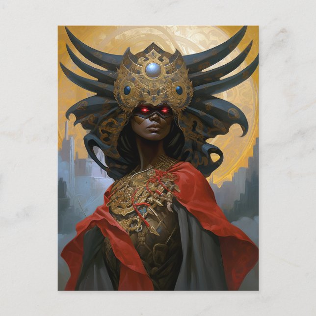 Postal Arte de fantasía de la diosa reina (Anverso)