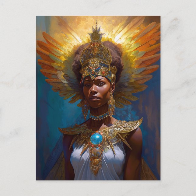 Postal Arte de fantasía de la diosa reina (Anverso)