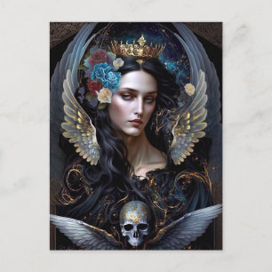 Postal Arte de fantasía de Queen Angel oscuro