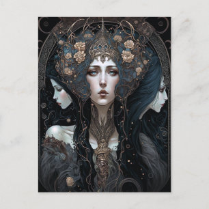 Postal Arte de fantasía de reina oscura