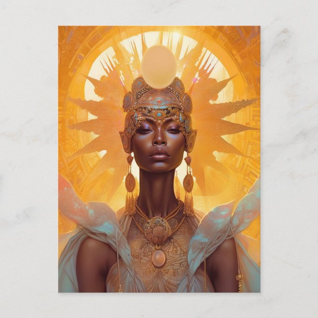 Postal Arte de fantasía de Sun Goddess (Anverso)