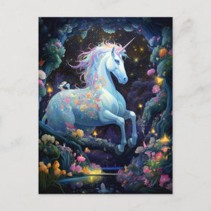 Postal Arte de fantasía de Unicorn