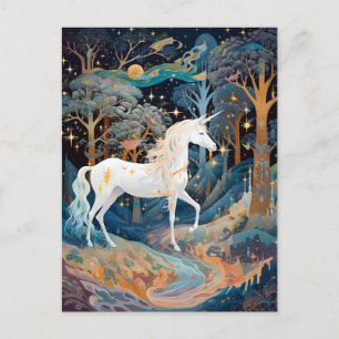 Postal Arte de fantasía de Unicorn