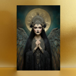 Postal Arte de fantasía oscura de la diosa estelar Anunna