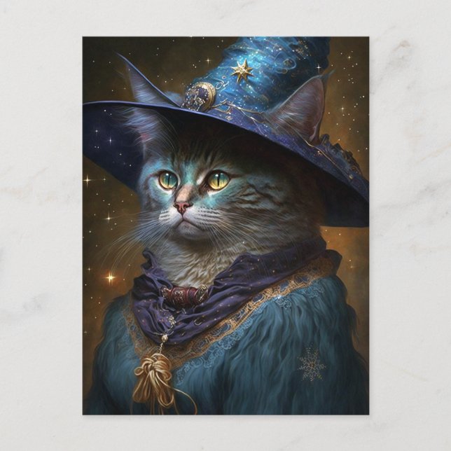 Postal Arte de fantasía para gatos (Anverso)