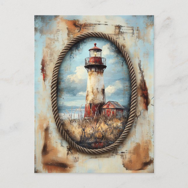 Postal Arte de faro con borde de pista (Anverso)