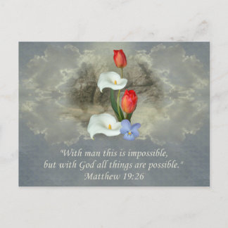 Postal Arte de fe cristiana ~ Mateo 19:26