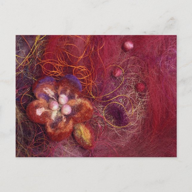 Postal Arte de fieltro de flores (Anverso)