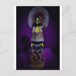 Postal Arte de figura de esqueleto Catrina del Día de los