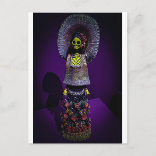 Postal Arte de figura de esqueleto Catrina del Día de los