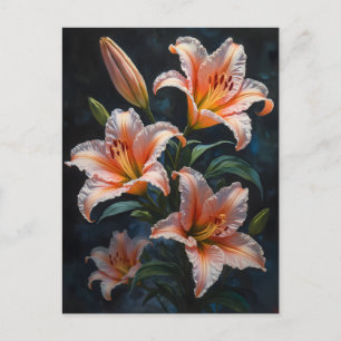 Postal Arte de Flor de Lirio Elegante – Impresiones Premi