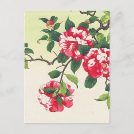 Postal Arte de flores de Camelia Nishimura Hodo ukiyo-e