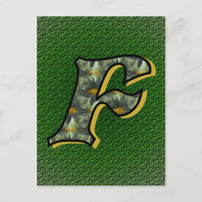 Postal Arte de flores de margaritas con inicial de monogr (Anverso)