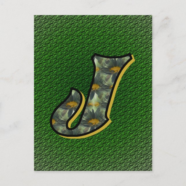 Postal Arte de flores de margaritas con inicial de monogr (Anverso)