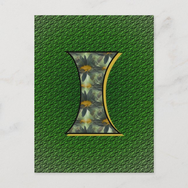Postal Arte de flores de margaritas con inicial de monogr (Anverso)