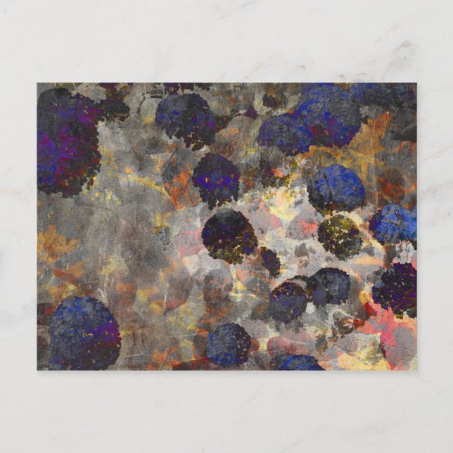 Postal Arte de fondo digital de patrón floral / floral (Anverso)