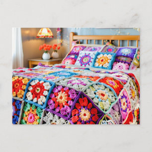 Postal Arte de ganchillo de Granny Square