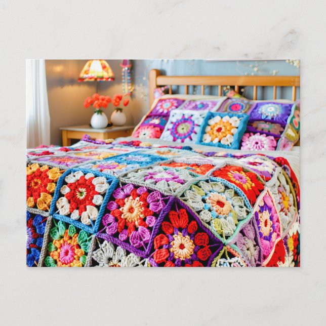Postal Arte de ganchillo de Granny Square (Anverso)