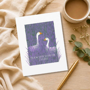 Postal Arte de ganso elegante personalizado en un jardín 