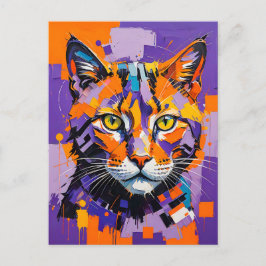 Postal Arte de gato cubista moderno