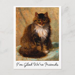 Postal Arte de Gato Maine Coon Antiguo Me alegra que seam