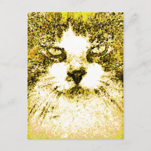 Postal Arte de gato Pop Art moderno de oro