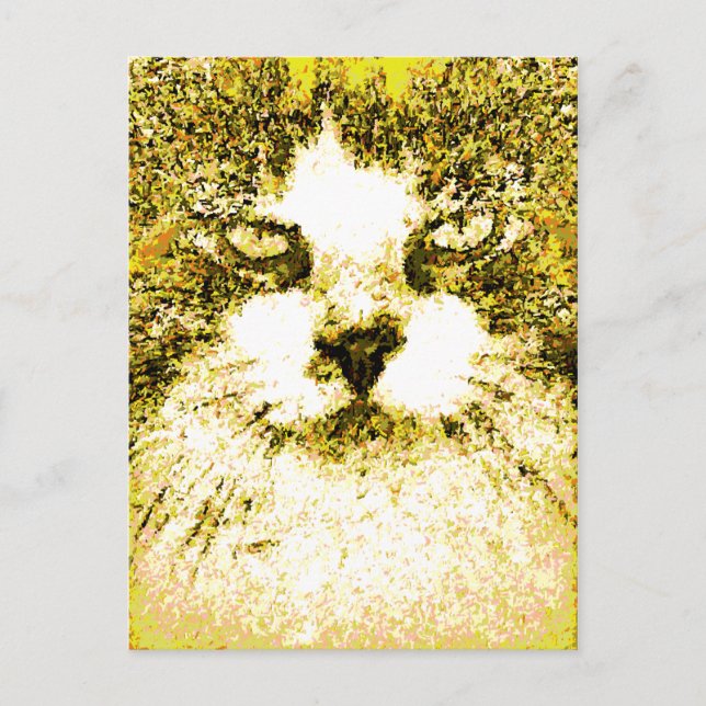 Postal Arte de gato Pop Art moderno de oro (Anverso)