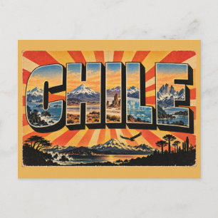Postal Arte de Glaciares del Desierto de los Andes de Chi