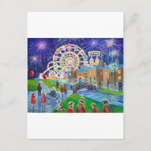 Postal arte de Gordon Bruce, pintura al óleo de FunFair
