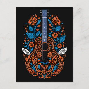 Postal Arte de guitarra de campo