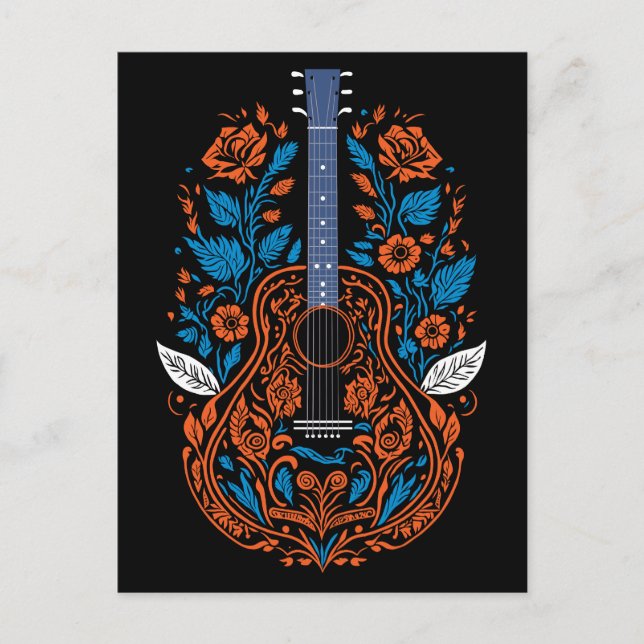 Postal Arte de guitarra de campo (Anverso)