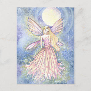 Postal Arte de Hada Estrella Rosa de Molly Harrison