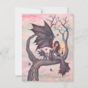 Postal Arte de hada gótica otoñal del árbol de Victoria