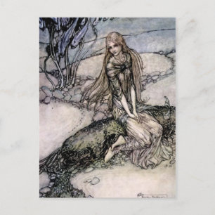 Postal Arte de hadas de Arthur Rackham de “Undine”