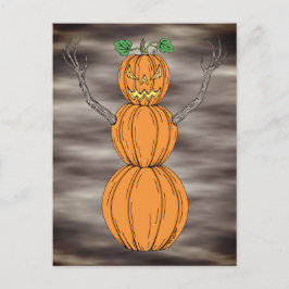 Postal Arte de Halloween del hombre de calabaza