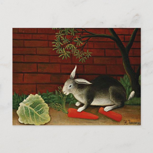 Postal Arte de Henri Rousseau: Conejo (Anverso)