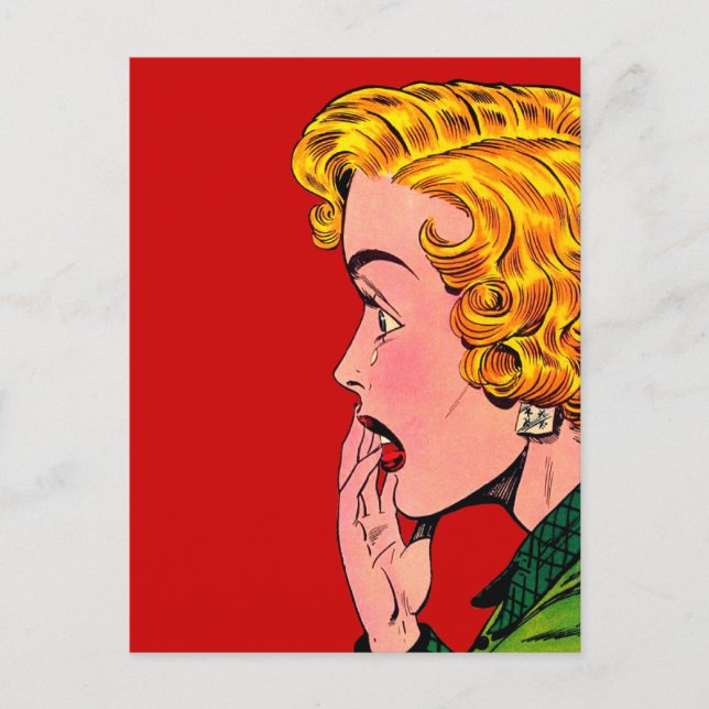 Postal Arte de historietas Chica de novela romántica (Anverso)