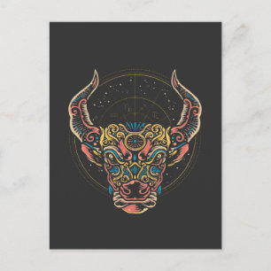 Postal Arte de Horóscopo del Signo Zodiacal Tauro