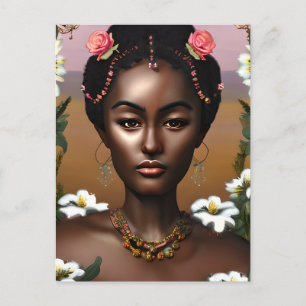 Postal Arte de IA de belleza afroamericana